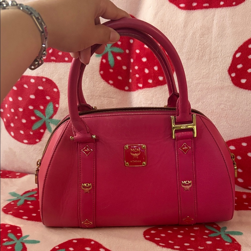 MCM Fuchsia Satchel Bag